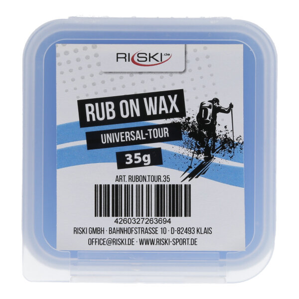 RiSki Rub On Ski Wax - Aufreibwax für Tourenski und Skifelle - universal 35g
